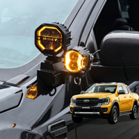Support de fixation pour projecteur de capot en aluminium CNC de haute qualité pour Ford Ranger T8 T9, support de montage pour éclairage de travail LED, accessoires tout-terrain, 1 paire