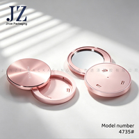 Boîte à poudre compacte vide en plastique ronde Jinze, palette de maquillage pour fard à joues avec miroir