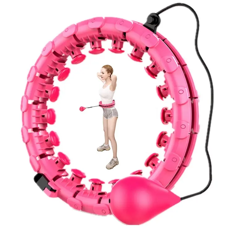 24 Joints Pink Fitness Smart Weighted Hula Ring Hoop for Adults Weight Loss Blue