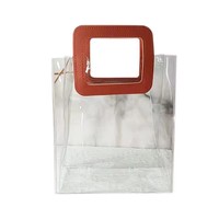 Sacs cadeaux de mariage transparents populaires, prêts à être expédiés, petits, autoportants, avec rubans, imperméables