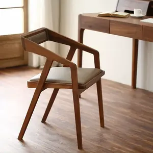 Modern restaurants furniture design cafe wooden dining chair Leather wooden chairs for office coffee Dining Chairs