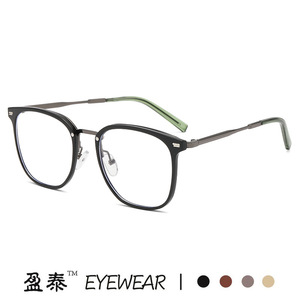 กรอบแว่นตา TR Metals Square ป้องกันแสงสีฟ้า สำหรับทุกเพศ เลนส์ PC แบบเต็มกรอบ - Product Image 2