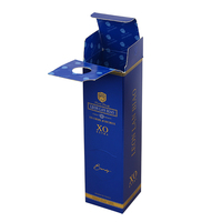 Boîtes d'expédition pliables jetables pour vin, pour une bouteille, avec logo personnalisé imprimé, en carton, pelliculage mat à chaud or, emballage avec éponge