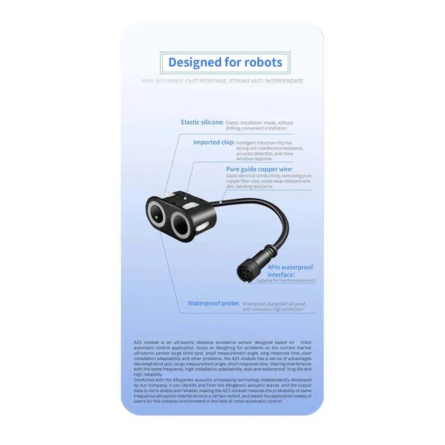 A21 Range Finder Obstacle Avoidance Ultrasonic Sensor 0.0g for Racing Drone Robots Quad Copter