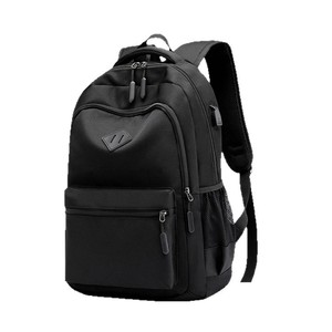 Laptop <b>Backpack</b> <b>Large</b> Capacity Water Resistant Unisex Black Dark Blue Burgundy Solid Color Interior Zipper Pocket Everyday Use - Product Image 5