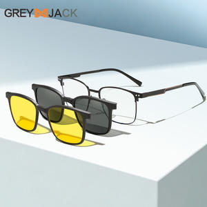 Lunettes de soleil magnétiques Greyjack pour hommes, monture intégrale en métal, acier inoxydable, verres TAC polarisés anti-UV - Product Image 5