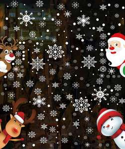 ديكور المنزل عيد الميلاد زخرفة ندفة الثلج الرنة سانتا كلوز عيد الميلاد نافذة يتشبث - Product Image 4