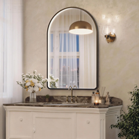 Miroir LED intelligent pour décoration de salon, accessoires et méthode d'installation, miroir en arche