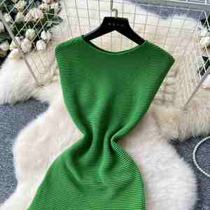 Vestido Midi Elegante y Transpirable de Verano para Mujer, Corte Entallado, Sin Mangas, Cintura Imperio, con Encaje y Diseño de Parches - Product Image 2