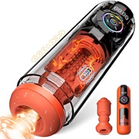 Machine de masturbation masculine automatique avec écran LCD, 9 modes de succion, de poussée, de rotation et de chauffage, type 'Airplane Cup'