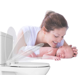 ที่นั่งชักโครกสำหรับครอบครัวและเด็กแบบทูอินวันบันไดฝึกแบบยุโรปทำจากไม้นิ่มพร้อมคุณสมบัติของเด็กผู้ใหญ่ - Product Image 3