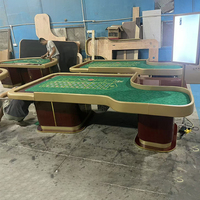 Table de roulette en bois de style nouveau BBY avec roue de 20 pouces, table de casino en cuir ignifuge, adaptée au jeu de roulette