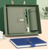 Ensemble cadeau promotionnel d'affaires de luxe personnalisé 2025 avec boîte, comprenant un gobelet isotherme en métal et un carnet de notes pour cadres