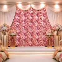 Panneau mural de fleurs artificielles en maille pour fond de mariage, vitrine, événementiel, DIY, avec roses et hortensias mélangés