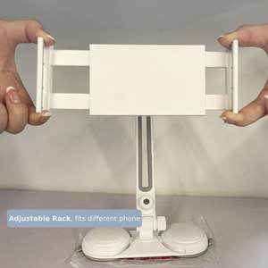 Soporte ajustable e impermeable para teléfono Ambohr con rotación de 360 grados, soporte para teléfono móvil con montaje en espejo de pared para baño y bañera. - Product Image 6