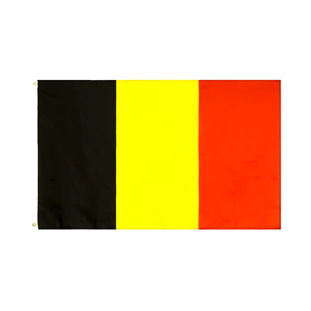 थोक 2022 कतर विश्व कप 90x150CM काला पीला लाल <span class=keywords><strong>झंडे</strong></span> <span class=keywords><strong>देशों</strong></span> आउटडोर सजावट बेल्जियम झंडा