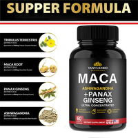 Pilules de supplément à base de plantes OEM de marque privée pour hommes et femmes, plus capsules de racine de maca rouge et noire avec ashwagandha ginseng aguaje