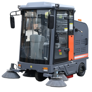 เครื่องกวาดพื้นอุตสาหกรรมแบบใช้แบตเตอรี่ไฟฟ้า พร้อมเครื่องฉีดน้ำ สำหรับกวาดใบไม้บนถนนและทำความสะอาดพื้น - Product Image 1