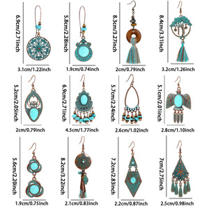 Geometric <b>Drop</b> Earrings Alloy Antique <b>Bronze</b> Plated Bohemia Style Women's Party Jewelry Fashion Dangle Earrings - Product Image 5