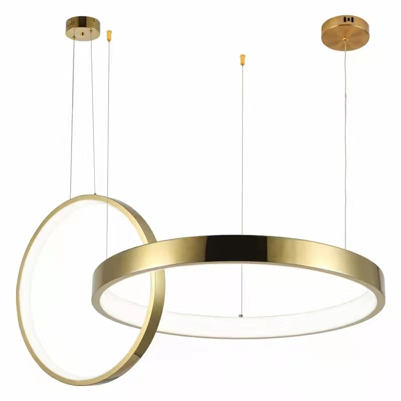 Modern ceiling light living room stainless steel  gold led ring light ceiling lamp chandelier
