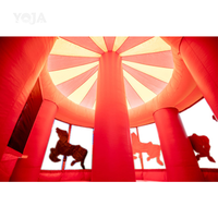 Château gonflable Yoja YOA-15 personnalisable pour enfants, intérieur/extérieur, avec carrousel, en PVC, certifié CE