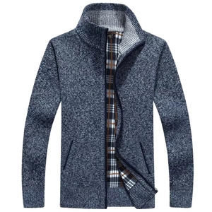 YF hommes décontracté <span class=keywords><strong>Cardigan</strong></span> solide hiver mâle automne mode Fit épais mince garder au chaud hommes Smart pull <span class=keywords><strong>manteau</strong></span> hommes - Product Image 3