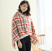 Doux et chaud imprimé dames femmes bouton hiver cape couverture châles poncho couverture polaire