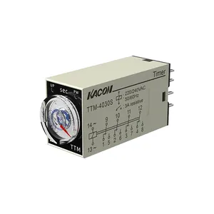 TTM-4405M TTM-4010M AC220V 110V DC12V 24V Power Off Delay Timer Time Relay With Base 8Pin 10S 30S 60S