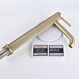 Modern Gold Single Hole 59-1 Brass High Basin Faucet Bathroom Faucet Deck Mounted Water Taps Long Wash Basin Faucet - Product Image 5