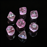 Ensemble de dés en résine iridescente unique, 7 pièces, dés polyédriques pour D&D, jeux de société RPG, cadeaux