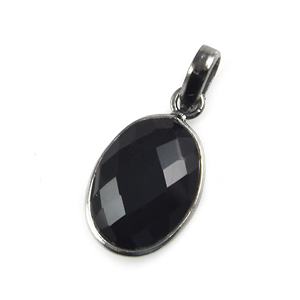 Pendentif unisexe en argent sterling 925 plaqué argent avec onyx noir naturel ovale 13x18mm serti clos, cadeau idéal - Product Image 6