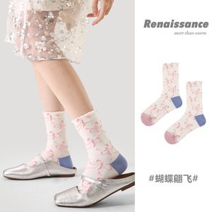 Spring Autumn Japanese Jk Mid-tube Bow <strong>Socks</strong> Women's Boneless <strong>Miu</strong> Wind Tube <strong>Socks</strong> - Product Image 4