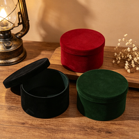 Boîte à fleurs ronde en velours avec logo personnalisé, boîte cadeau de luxe en deux parties, haut et bas, pour roses, bouquets et arrangements floraux