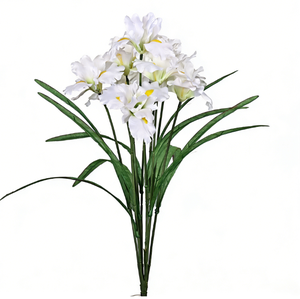 <span class=keywords><strong>Fleur</strong></span> d'<span class=keywords><strong>iris</strong></span> artificielle réaliste bleu clair à 8 têtes, bouquet <span class=keywords><strong>en</strong></span> plastique, longues tiges – Centre de table de mariage, décoration moderne pour la maison - Product Image 2