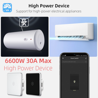 Interrupteur intelligent Zigbee pour chaudière, contrôleur de chauffe-eau 30A, application Smart Life Tuya, télécommande, Alexa, Google Home, panneau en verre