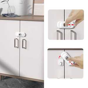 Verrous de sécurité pour enfants en plastique pour armoires et loquets de porte de réfrigérateur français, installation rapide pour armoires et tiroirs - Product Image 6