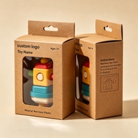 Boîte en papier kraft écologique biodégradable recyclable avec fenêtre transparente personnalisée, gaufrage et finition mate pour cadeaux et jouets