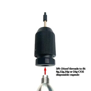 Adaptador de aguja de carga para recarga de CO2 con roscas de 3/8-24UNF, compatible con cápsulas de CO2 desechables de 8g, 12g, 16g o 24g - Product Image 2