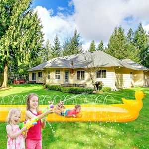 PVC Inflatable Duck Water <b>Slide</b> 610*168 CM with Two Skate Board for Kids Summer Outdoor Lawn Playing Water Fun - Product Image 4