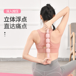 Rodillo de masaje con dientes de púas, barra de espuma de silicona para aliviar los músculos de la pantorrilla y el brazo, herramienta para moldear el cuerpo y fitness - Product Image 3