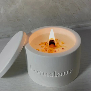 Bougie parfumée artisanale en cire de soja, design créatif en <span class=keywords><strong>marbre</strong></span>, mèche en bois, aromathérapie, parfum pour les fêtes, coffret cadeau - Product Image 5