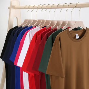 Camiseta Personalizada de Lujo de Algodón Grueso con Cuello Mock, Estampado de Logotipo Personalizado, Camiseta Lisa Oversize para Hombre - Product Image 2