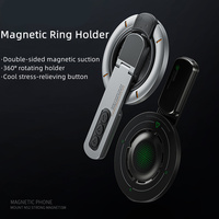 Support de téléphone universel rotatif à 360° en alliage d'aluminium magnétique double face avec anneau souple et bouton de fixation anti-stress