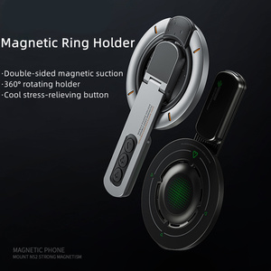 Support de téléphone universel rotatif à 360° en alliage d'aluminium magnétique double face avec anneau souple et bouton de fixation anti-stress - Product Image 3