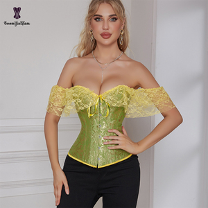 Corsetto Donna <span class=keywords><strong>Vintage</strong></span> Plus Size in Pizzo Floreale con Spalline, Bustier Overbust Modellante con Stecche, <span class=keywords><strong>Lingerie</strong></span> - Product Image 5
