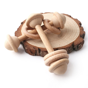 Organique Hêtre En Bois Anneau <span class=keywords><strong>De</strong></span> Dentition Bébé Jouer à la Gym Hochet Jouets - Product Image 5