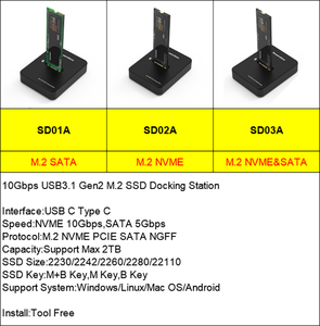 USB3.1 Gen <span class=keywords><strong>2</strong></span> 10Gbps Typ-C Werkzeugfreies NVME PCIE NGFF SATA <span class=keywords><strong>M</strong></span>.<span class=keywords><strong>2</strong></span> SSD-Gehäuse NVME und SATA Werkzeugfreies <span class=keywords><strong>M</strong></span>.<span class=keywords><strong>2</strong></span> SSD-Gehäuse für Laptops - Product Image 2