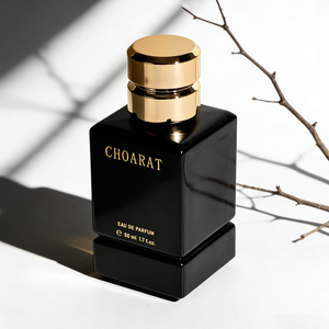 Factory Luxury Transparent Perfume Bottle 50ml Glass Perfume Empty Bottle Black Square Custom Perfume Bottle With Gold Cap - Product Image 1
