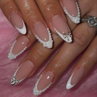 Extensiones de Uñas de Lujo Estilo Francés, Venta al Por Mayor de Fábrica, Uñas Postizas de Alta Calidad