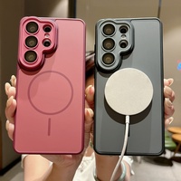 Étui de protection pour téléphone avec objectif mat de luxe pour Samsung Galaxy S26 Ultra S25 Plus S24 S23 A16, coque de charge magnétique sans fil